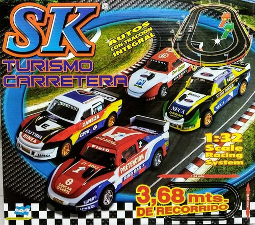 Pista Tipo Scalextric Longitud 3.68 Mts Escala 1/32 Sk 97003