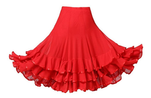 Falda De Danza Del Vientre Flamenca Española Para Mujer [u]