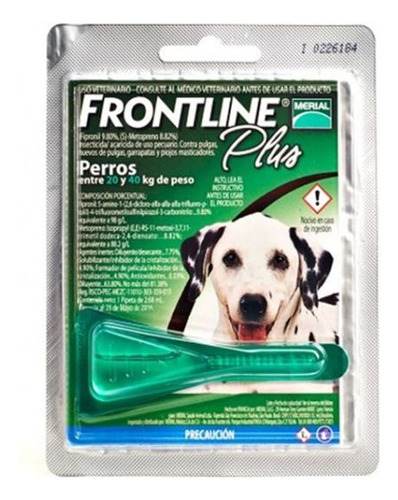 Frontline Plus Pipeta Perro De 20 A 40 Kg Pulga Y Garrapata