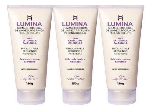 Kit 3 Esfoliante Corporal Lumina Gomage Pele Aspera Atacado