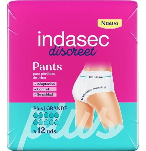 Indasec Discreet Pants Plus Talle  L  (grande) X 48 Un