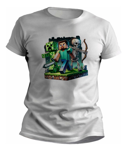 Remeras Minecraft Adultos Estampados Originales - 7558