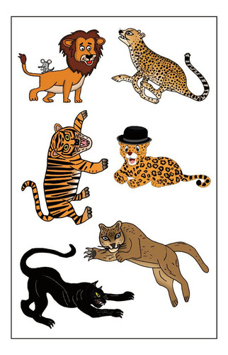 Premium Big Cat Tatuajes: Lion, Cheetah, Tiger, Jaguar, Pan.