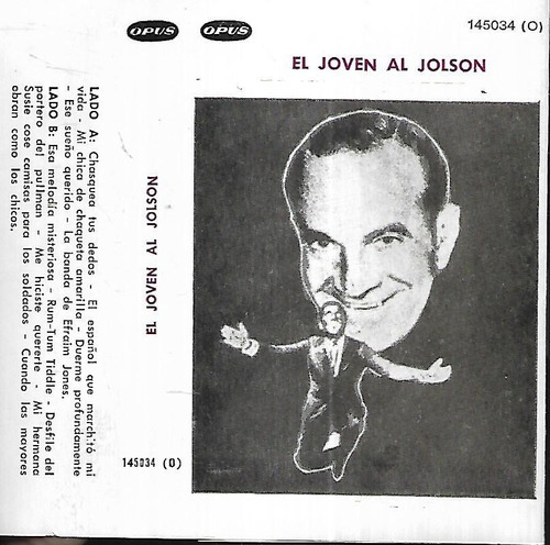 Al Jolson Album El Joven Sello Opus Cassette