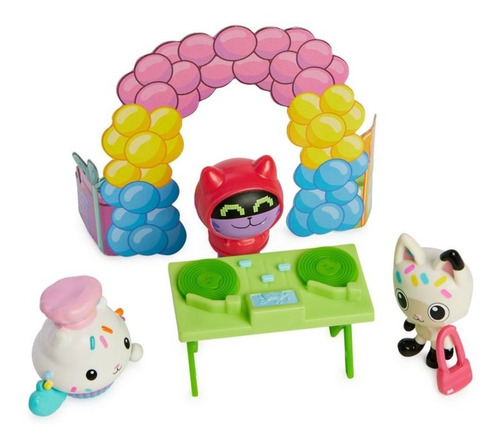 Gabby's Dollhouse, Set Figuras Fiesta Cumpleaños Pandy Paws