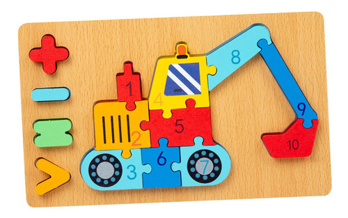 Número Puzzle Montessori Juguetes Para Niños Excavadoras