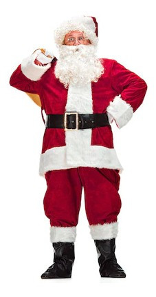 Barba Papai Noel Artificial Cacheada Com Gorro E Sino