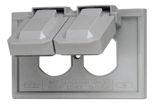 Tapa Intemperie Toma Doble Gris Leviton Original