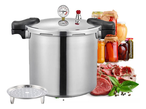 Olla A Presión 25 Qt Con Estante De Cocción Extra Grande