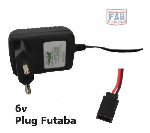 Carregador Bateria Receptor Automodelo 6v Nimh Plug Futaba 