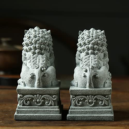 Estatuas León Guardián Piedra Feng Shui Decoración Inaugurac