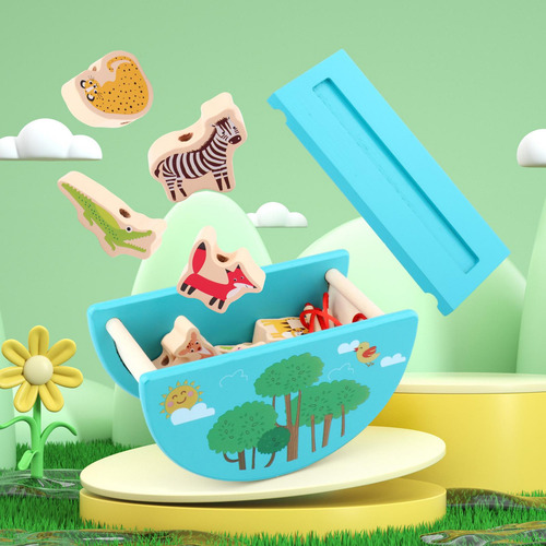 Bloques Apilables De Animales De Madera, Juego De