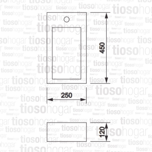 Imagen 8 de 10 de Bacha Apoyo Toillete Rectangular Baño Chica Loza Monocomando