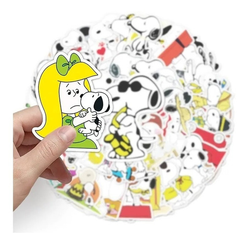 Imagen 6 de 7 de Snoopy - Set De 50 Stickers / Calcomanias / Pegatinas