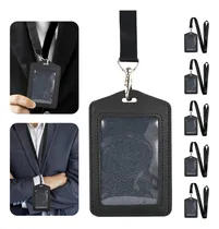 Comprar 5 Pzs Portagafetes Porta Credenciales Lanyard Cuero Gafetes