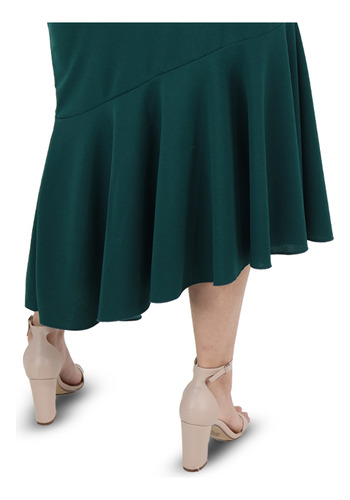 Falda Midi Asimétrica Olan Abertura De Botones Para Mujer