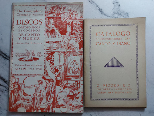 Antiguos Catálogos De Discos Para Gramofonos. Ian1333