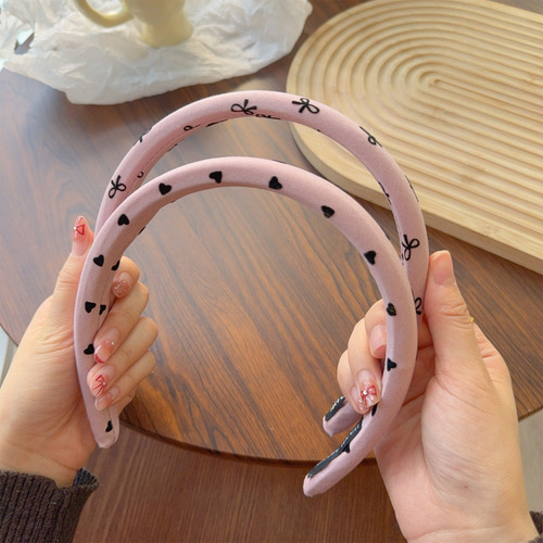 Diadema De Esponja De Tela Con Lazo Rosa Con Lunares Para Mu
