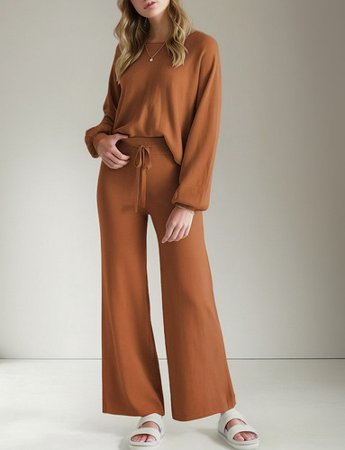 Tops De 2 Piezas Para Mujer Pantalones Anchos, Ropa El Hogar