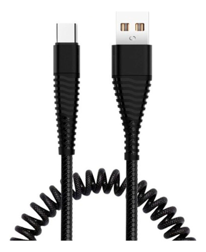 Cable De Usb- Micro Usb Carga Rápida Resorte Celular Auto