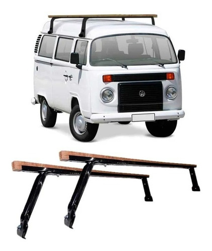 Rack Teto Bagageiro Kombi Madeira 