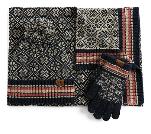 Traje Cálido De Invierno De Lana Tejida, Gorro, Bufanda, Gua