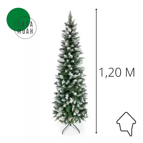 Árvore Natal Slim Nevada 1,20 M 320 Galho Decoração Pinheiro