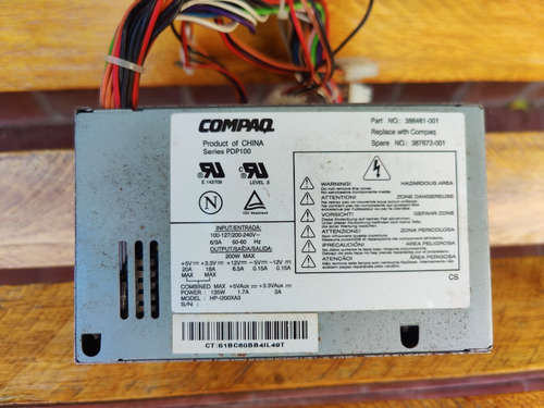 Fuente De Alimentación Compaq Hp Pdp100 200w A Revisar