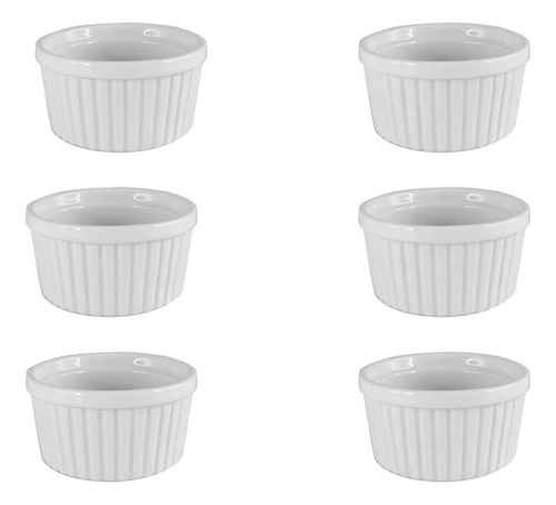 Conjunto 6 Ramequim 50ml Ramekin Tigela Forno Porcelana 285