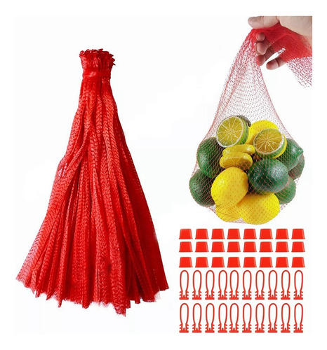 100 Bolsas Red Malla Plástica Para Verdura,juguetes, Frutas