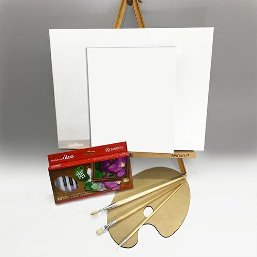 Kit Basico De Pintura Al Oleo Con Atril De Mesa