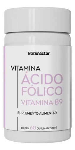 Ácido Fólico 500mg 60 Caps - Natunéctar
