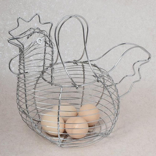 1 Unidad De Huevos De Alambre Cromado Con Forma De Pollo