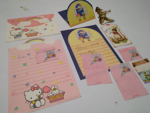 Papeles Carta Hello Kitty Y Otros C/detalles Lote De Los '80 (Usado)