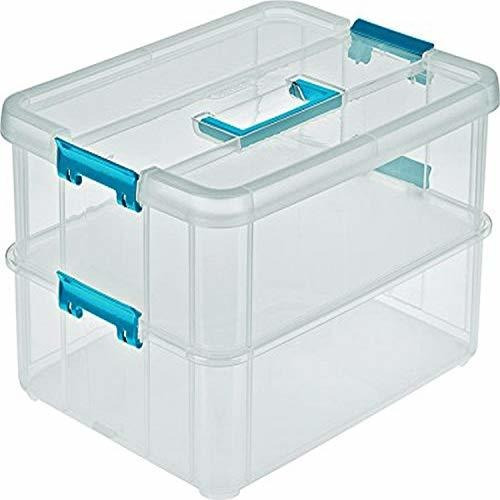 Sterilite 14228604 Stack Y Carry 2 Capas De Manija Caja 1 Pa