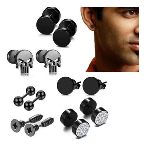 Inoxidable Para Hombre Juego De Aretes De Acero