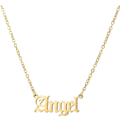 Collar Con Dijes, Collar Con Letras Inglesas Antiguas,