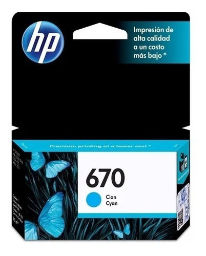 Cartucho Hp Original 670 Cyan 3525 4615 4625 5525 6525