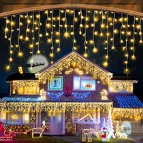 Comprar Linfy BTD-02 15m 700 Led Cortinas Serie Navideña Luces Cascada Decorativa Luces Blanco Cálido 110V
