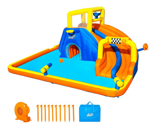 Centro De Juego Acuatico Brincolin Inflable Uso Rudo Bestway Color Azul