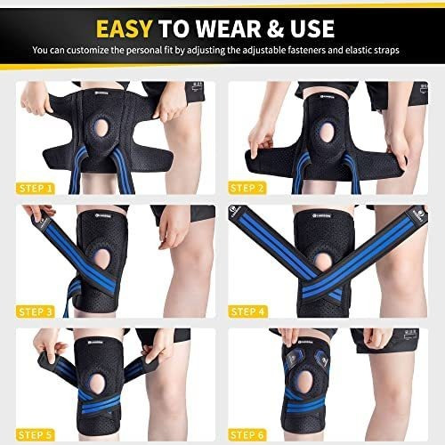 Soporte De Rodilla De Compresión Con Almohadillas De Gel