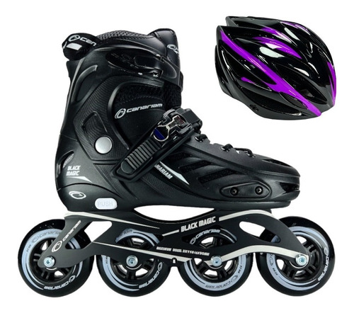 Patines Semiprofesionales Canariam Black Magic + Casco Pro