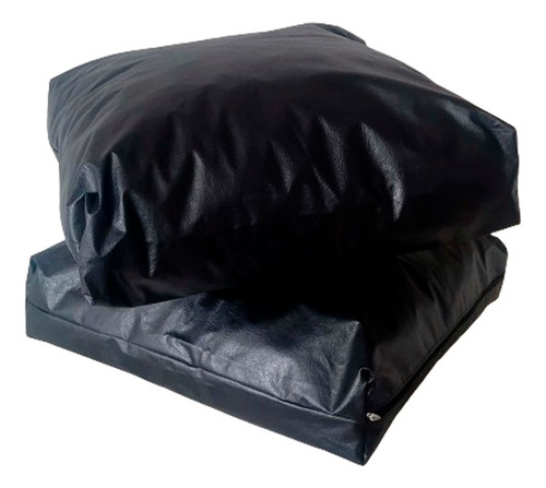 Pack X4 Almohadon 60x60x10 Ecocuero Sillon Algarrobo