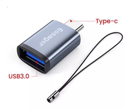 Cable de datos tipo C USB3.1A macho a C hembra 10G3A Cable adaptador de  audio OTG de carga rápida (gris)