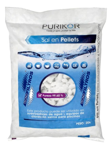 Sal Purikor En Pellets 99.6% Pura ¡suaviza Tu Agua!