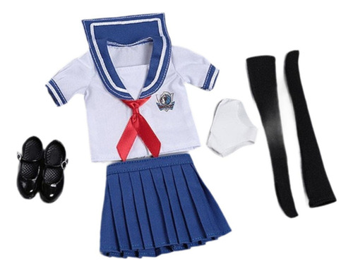 Traje De Uniforme De Colegiala A Escala 1:6, Ropa Para