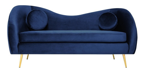 Sofá Salas Modernas Minimalistas Sillones Retro Lounge Color Azul