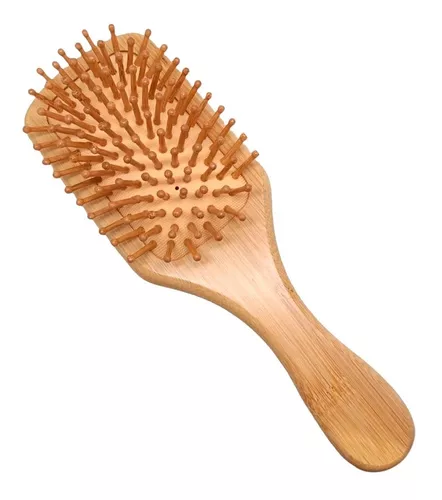 Cepillo de madera para el cabello [fabricado en Japón] Cepillo de madera de  cerdas naturales mezcladas con aceite vegetal natural (cepillo de bambú