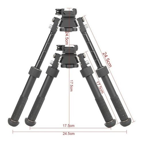 Bipé Retrátil Atlas 360° Para Trilho 20 Mm Pcp Co2 Pressão