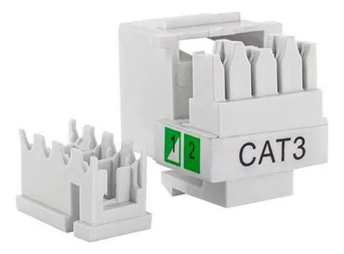 10 Conector Fêmea Rj11 Jack Telef. Keystone Cat3 4 Via Bran
